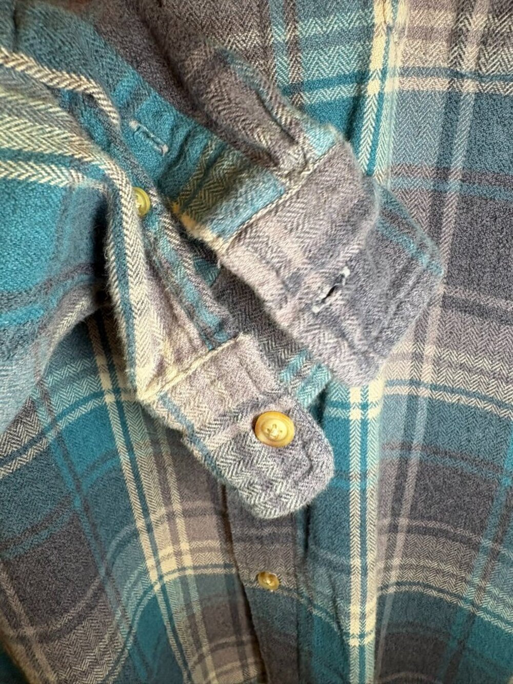Grayers Jaspe Grunge Kurt Cobain Flannel Shirt Men's XL Blue Gray Plaid 90s - Picture 7 of 9